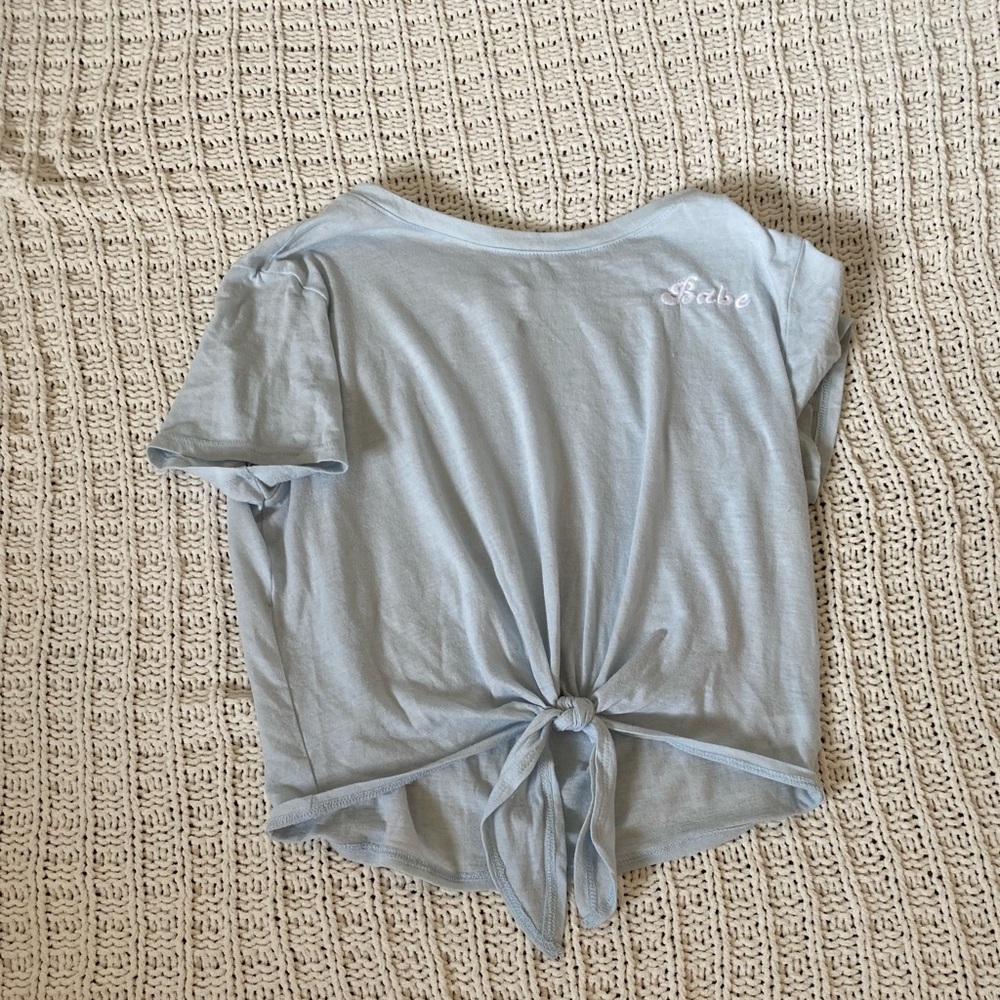 kendall + kylie blue babe tie shirt